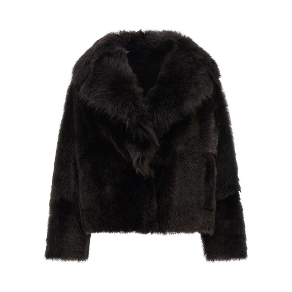 BLANCHA Brown Lamb Fur Full-Length Women's Jacket